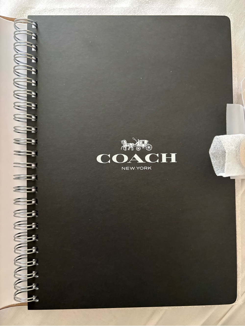 Coach White Signature Notebook Cover with Blue Denim Butterfly Patches - Picture 5 of 6